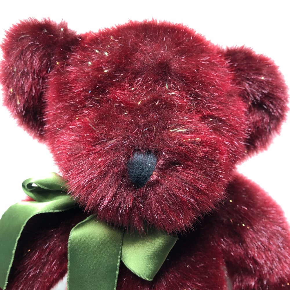 RUSS Spangles Teddy Bear Plush Stuffed Animal Toy Burgundy Metallic